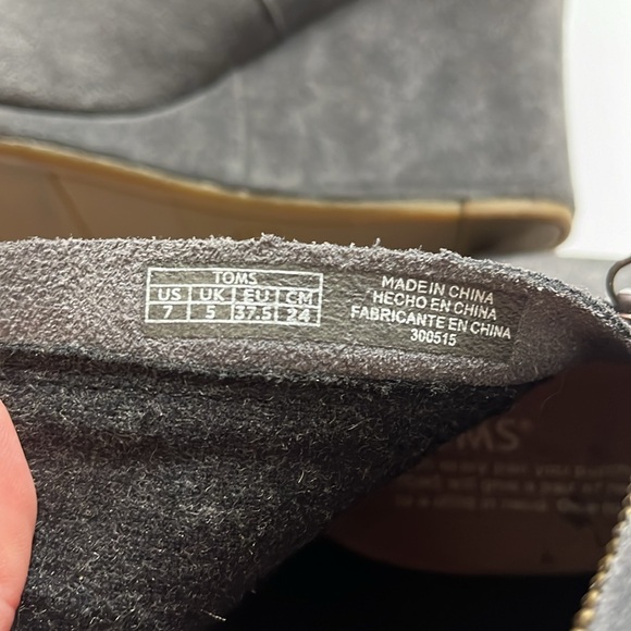 TOMS Grey Highwedge Desert Ankle Boots. Size 7 - Picture 5 of 6